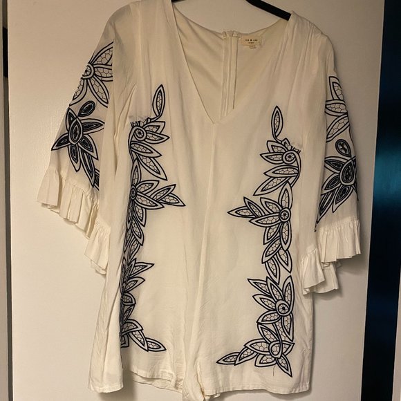 Tea & Cup Embroidered Romper - Picture 1 of 5